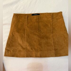 Zara Tan Suede Leather Mini Skirt XS